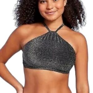 Wild Fable Swimsuit Top Kids Size XL Black Metallic